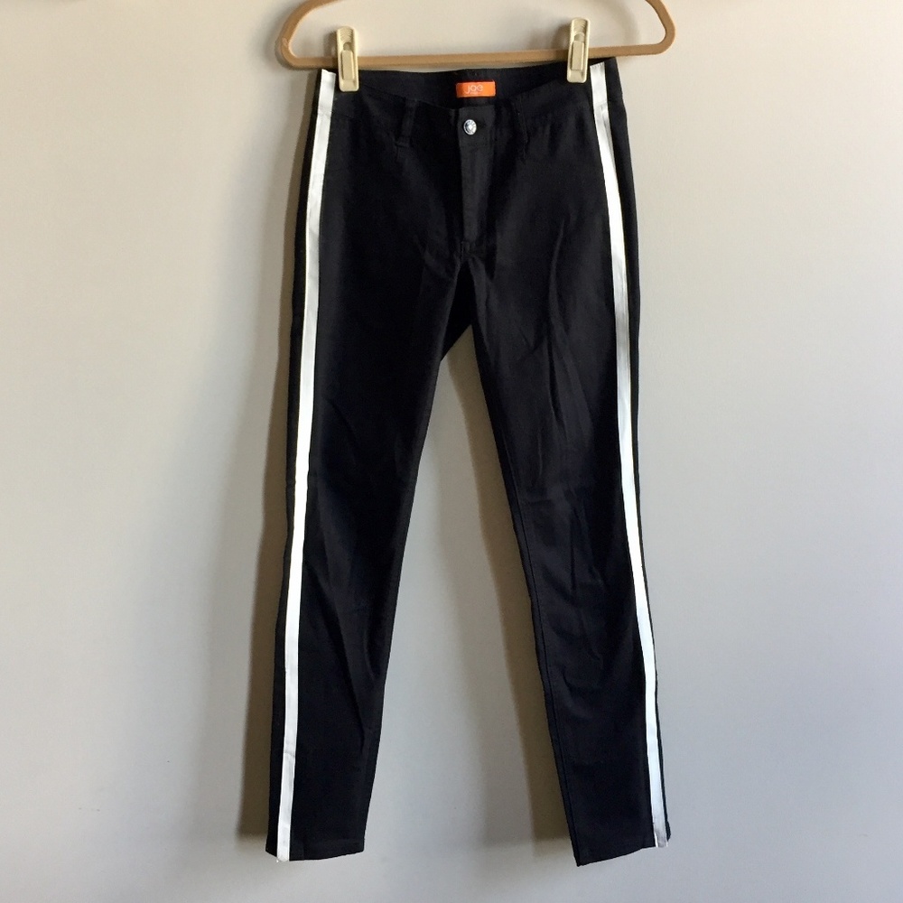 Joe Fresh Black Jeans w White Stripe